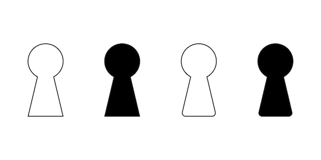 Ilustración vectorial del agujero de la llave icono aislado cerradura de la puerta llave plana símbolo simple