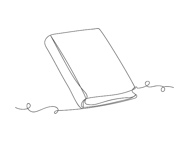 Ilustración vectorial aislada de arte de una línea continua del libro