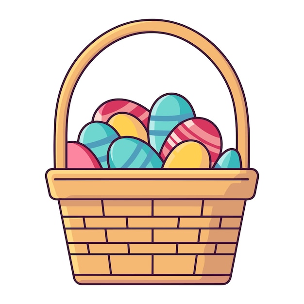 Ilustración vectorial aislada de la canasta de Pascua