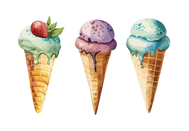 Ilustración vectorial aislada de clipart de helado