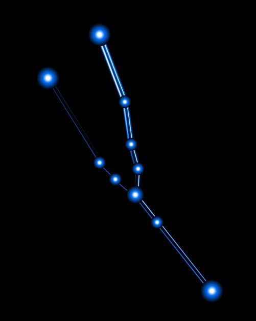 Vector ilustración vectorial aislada de la constelación de tauro con efecto neón