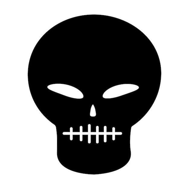 Ilustración vectorial aislada de cráneos humanos. ilustración vectorial vector de calavera de halloween