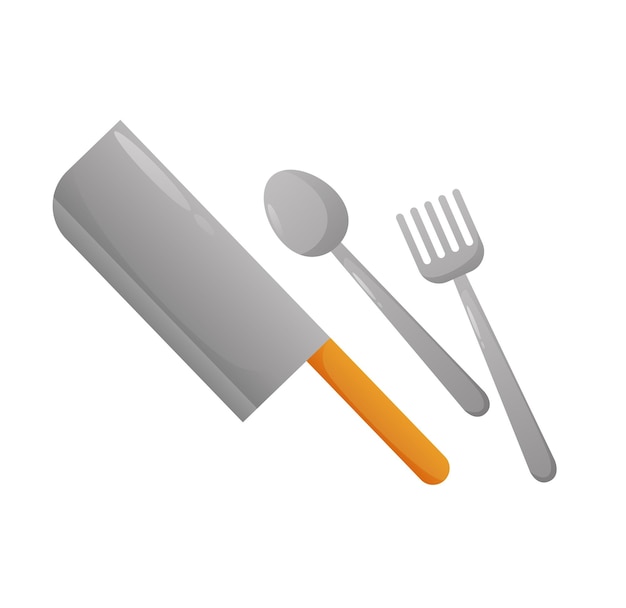 ilustración vectorial aislada de dibujos animados de utensilios de cocina
