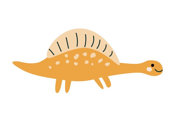 Ilustración vectorial aislada del dinosaurio Spinosaurus en fondo blanco para animales infantiles lindos