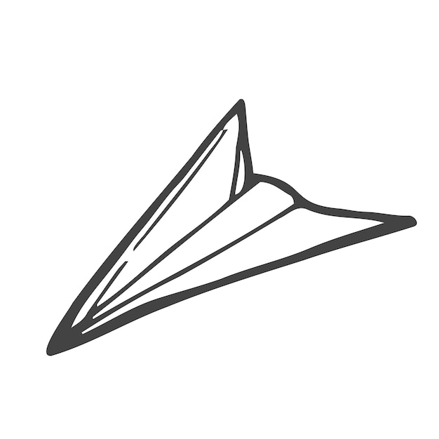 Ilustración vectorial aislada de estilo doodle de plano de papel simple