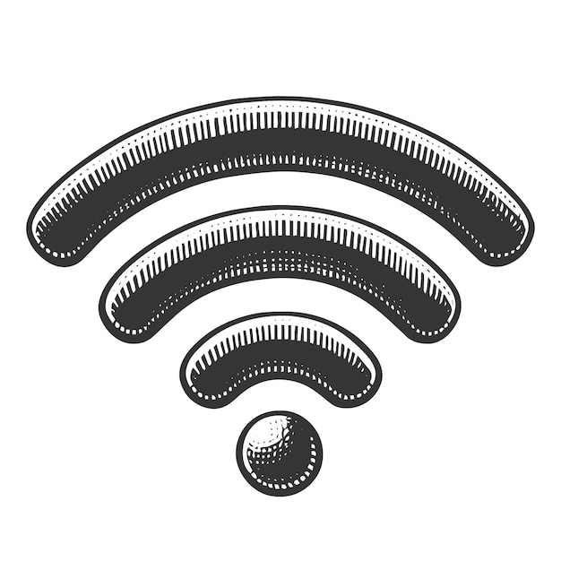 Ilustración vectorial aislada de grafiti con pintura en spray y señal de punto de acceso Wi-Fi
