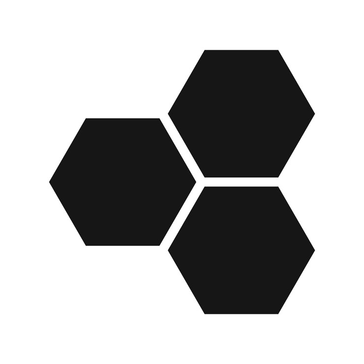 Vector ilustración vectorial aislada del icono de las celdas hexagonales de la colmena