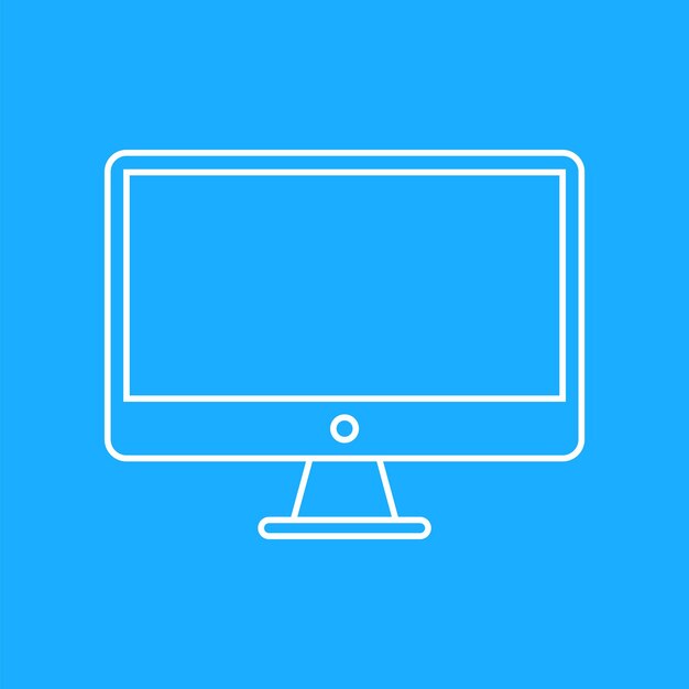 Ilustración vectorial aislada con icono de estilo de línea de monitor de computadora