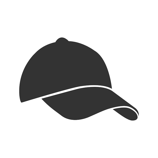 Ilustración vectorial aislada del icono de la gorra de béisbol negra