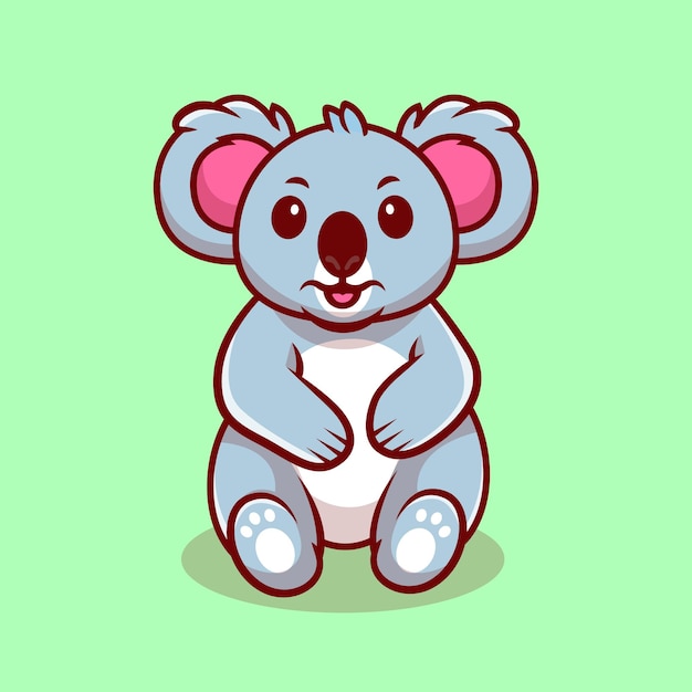 Ilustración vectorial aislada de un koala bonito sentado