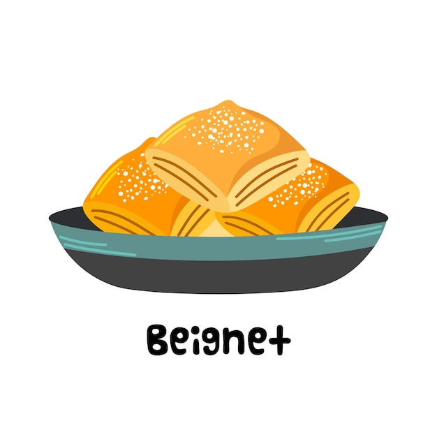 Ilustración vectorial aislada del logotipo del ícono de Beignet clipart avatar