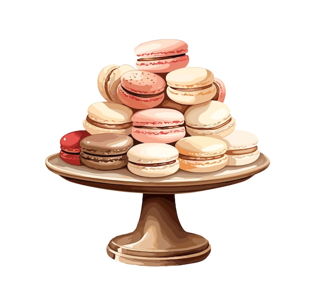 Ilustración vectorial aislada de los macarrones del día de San Valentín