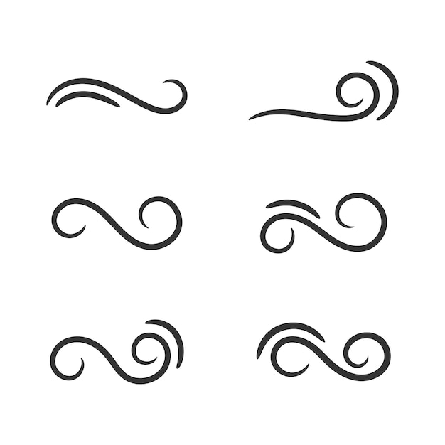 Ilustración vectorial aislada de ornamento de onda giratoria