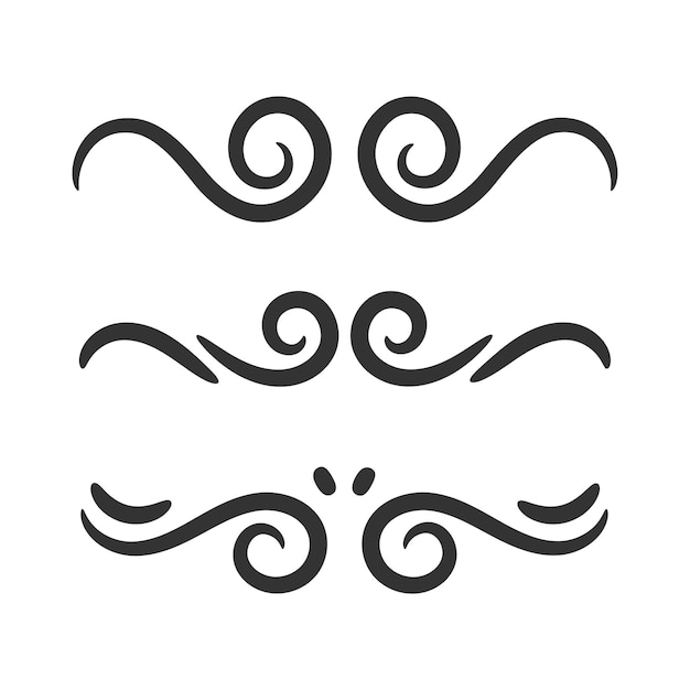 Ilustración vectorial aislada de ornamento de onda giratoria