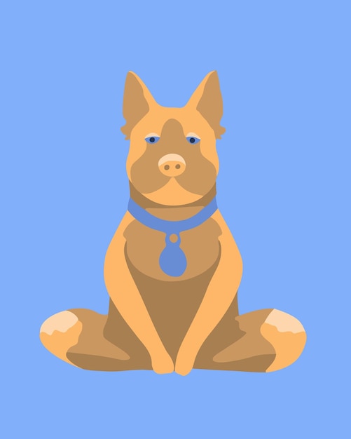 Ilustración vectorial aislada de un perro de yoga El perro está meditando
