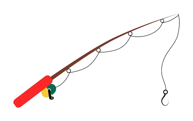Ilustración vectorial aislada para proyectos de diseño gráfico relacionados con actividades de pesca al aire libre o temas de pesca recreativa