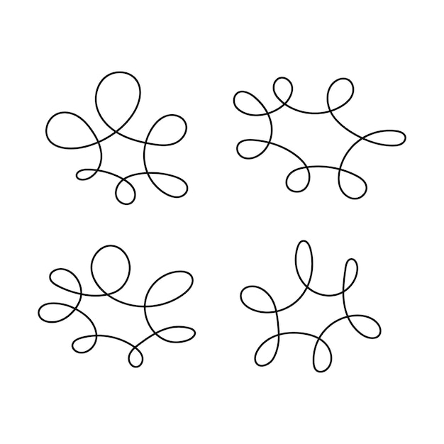 Ilustración vectorial aislada de trazo ornamental giratorio