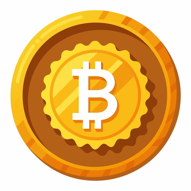 Ilustración vectorial al estilo de dibujos animados de Bitcoin