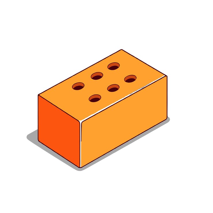 Vector ilustración vectorial al estilo de dibujos animados de brick clipart
