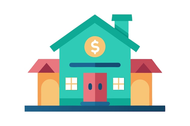 Ilustración vectorial al estilo de dibujos animados de la casa de dinero