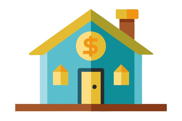 Ilustración vectorial al estilo de dibujos animados de la casa de dinero