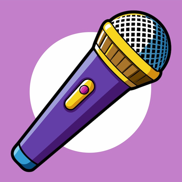 Ilustración vectorial al estilo de dibujos animados del clip del micrófono