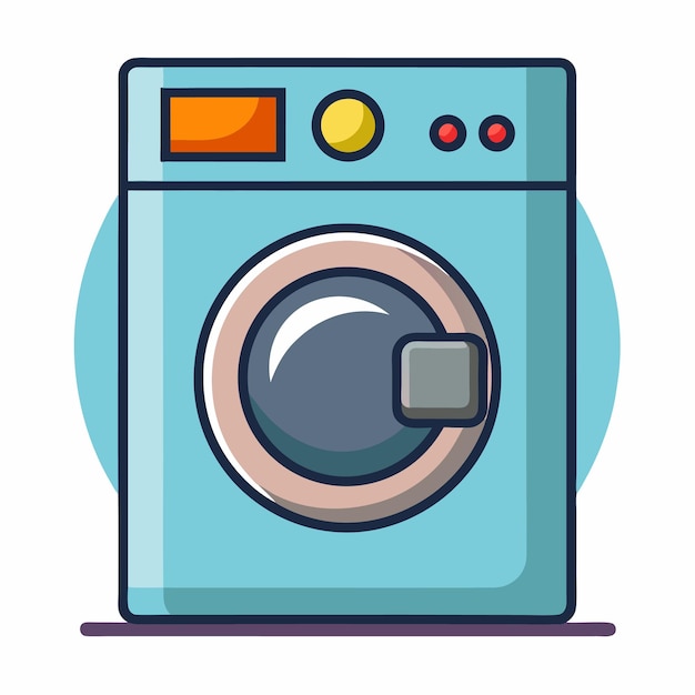 Ilustración vectorial al estilo de dibujos animados de clipart de la máquina de lavar