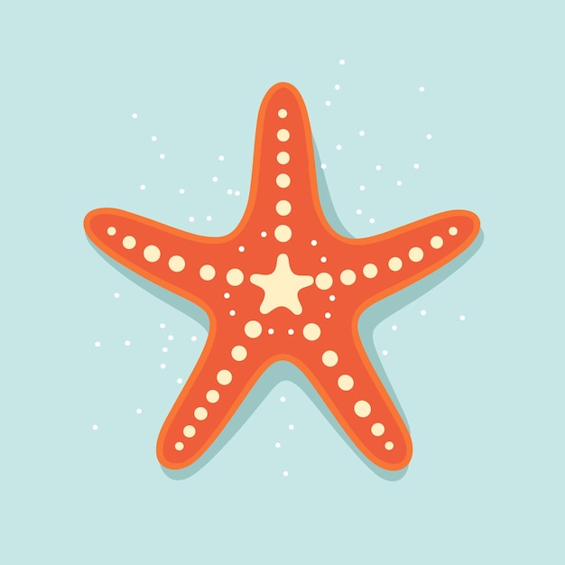 Ilustración vectorial al estilo de dibujos animados de coloridas estrellas de mar