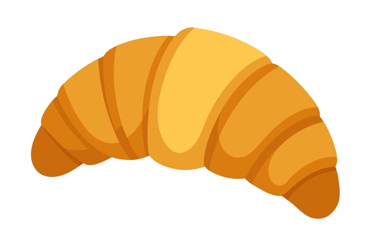 Vector ilustración vectorial al estilo de dibujos animados de croissant clipart