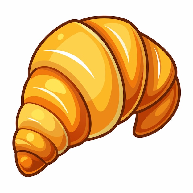 Ilustración vectorial al estilo de dibujos animados de croissant