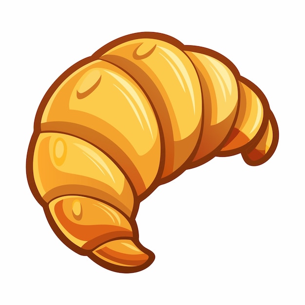 Ilustración vectorial al estilo de dibujos animados de croissant
