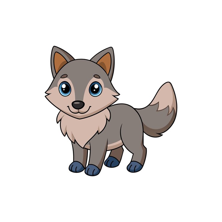Ilustración vectorial al estilo de dibujos animados de cute fox
