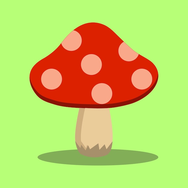 Ilustración vectorial al estilo de dibujos animados de hongos rojos