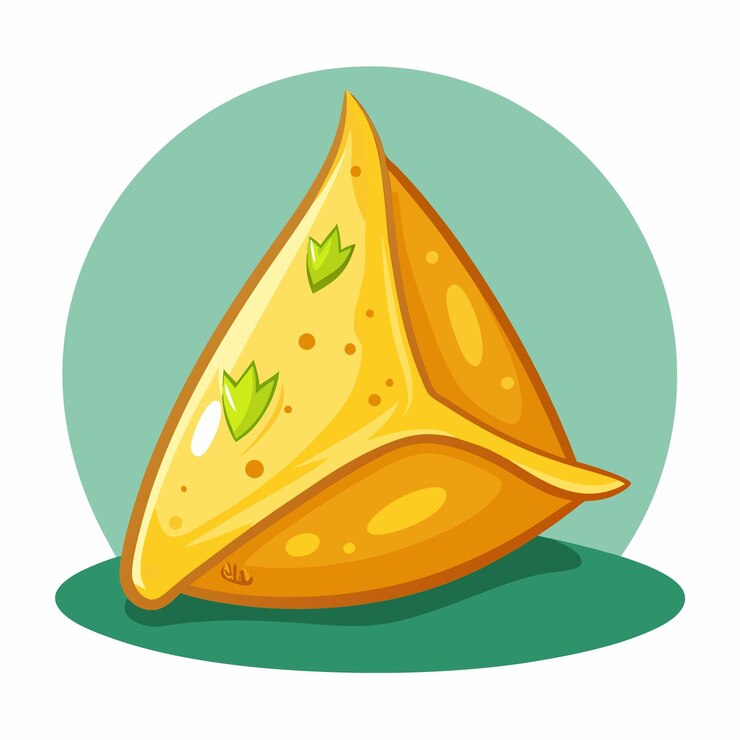 Vector ilustración vectorial al estilo de dibujos animados de samosa clipart