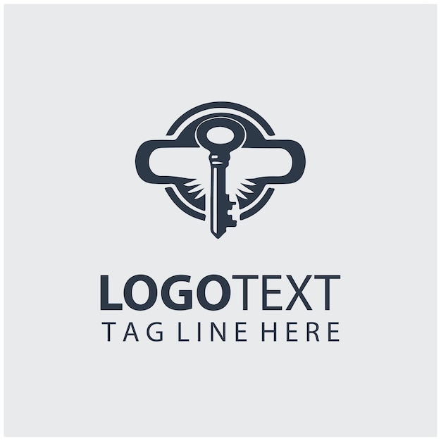 Ilustración vectorial de las alas clave del logotipo