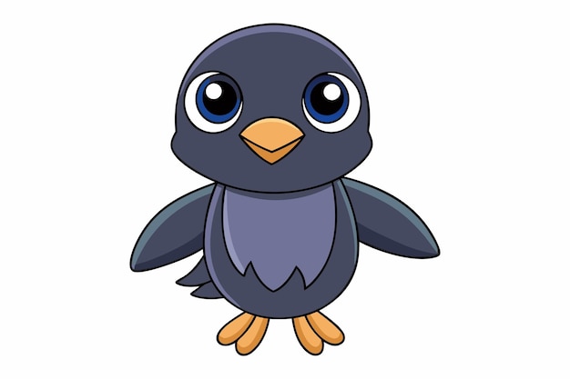 Ilustración vectorial alegre de Kawaii Currawong