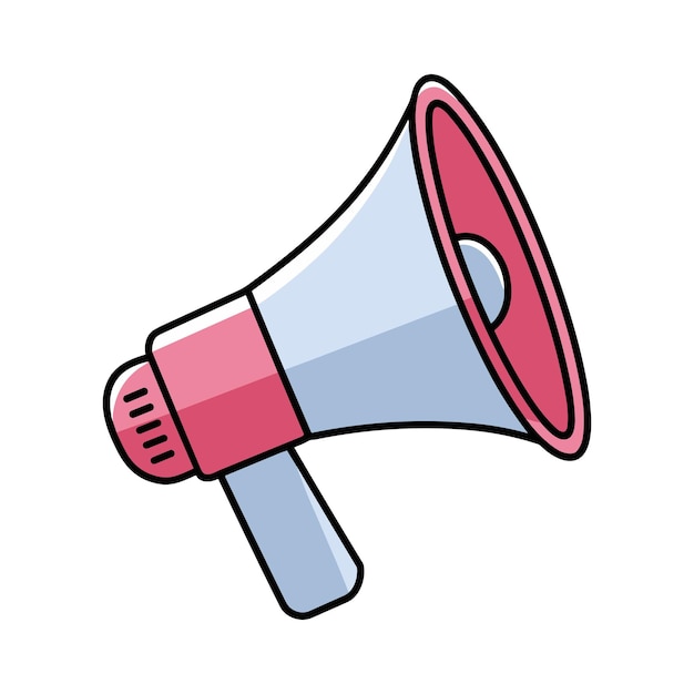 Ilustración vectorial de alerta de altavoz de megáfono en diseño de estilo plano
