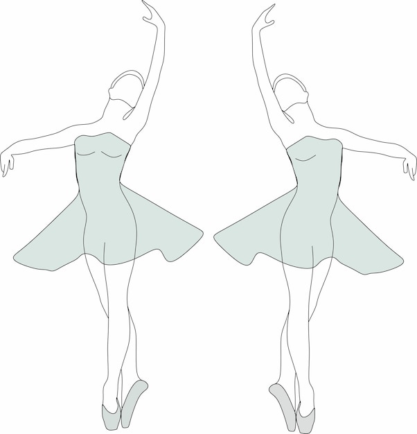 Vector ilustración vectorial de la aleta de la bailarina