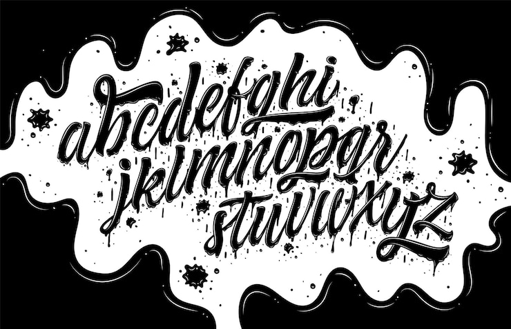 Vector una ilustración vectorial de un alfabeto con las letras q y s.