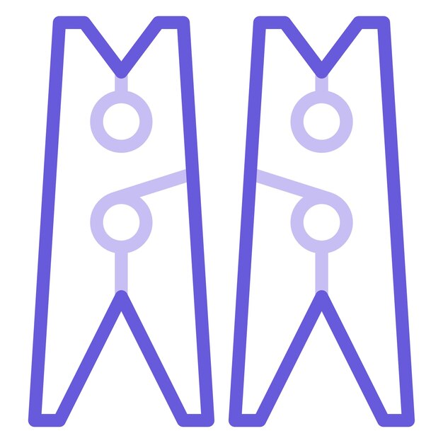 Ilustración vectorial de alfileres de ropa