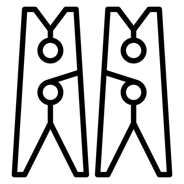 Ilustración vectorial de alfileres de ropa