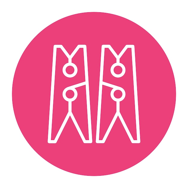 Ilustración vectorial de alfileres de ropa