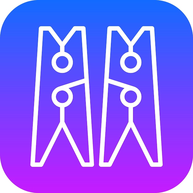 Ilustración vectorial de alfileres de ropa