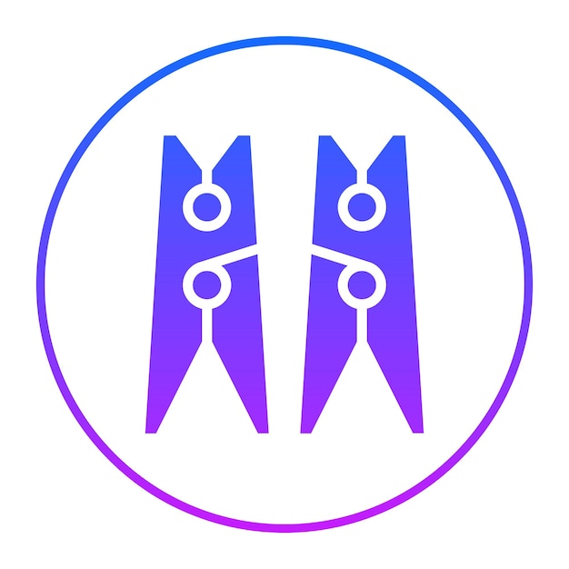 Ilustración vectorial de alfileres de ropa