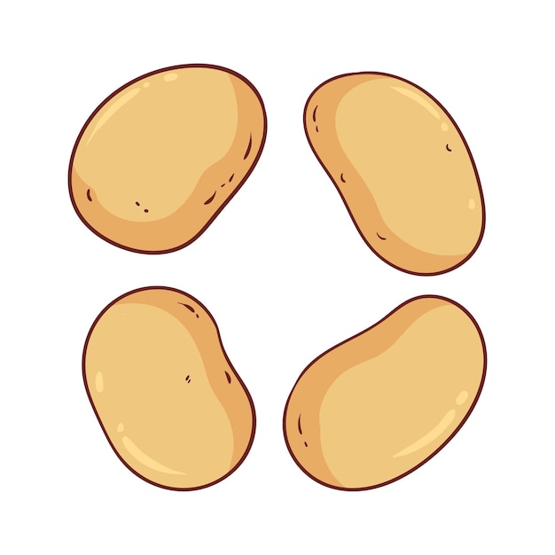 Vector ilustración vectorial de algunas patatas