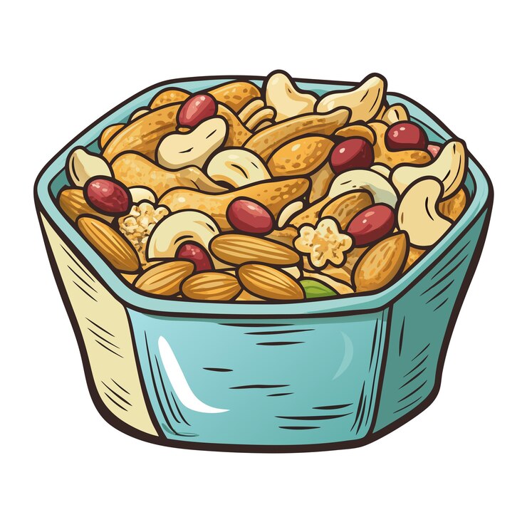 Vector ilustración vectorial de alimentos del bocadillo trail mix