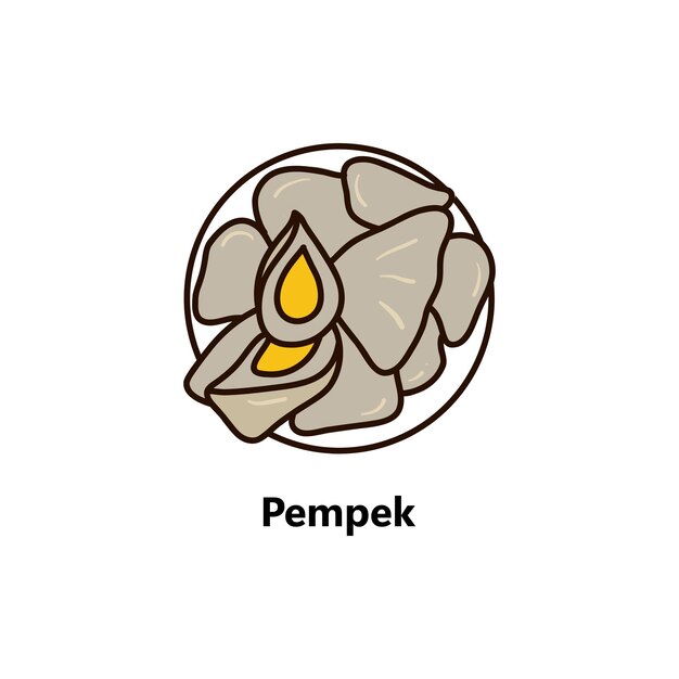 Ilustración vectorial de alimentos tradicionales indonesios de Pempek