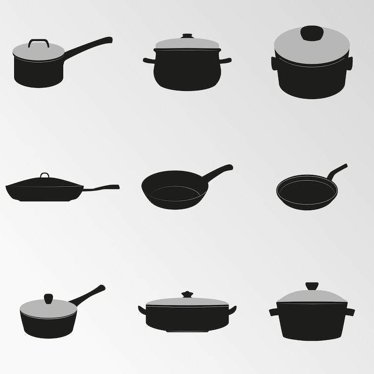 Vector ilustración vectorial en los alimentos y utensilios