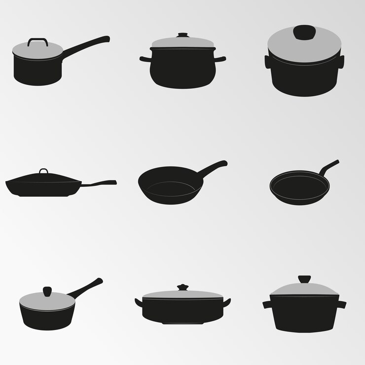 Vector ilustración vectorial en los alimentos y utensilios