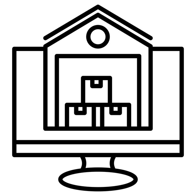 Ilustración vectorial del almacén en línea